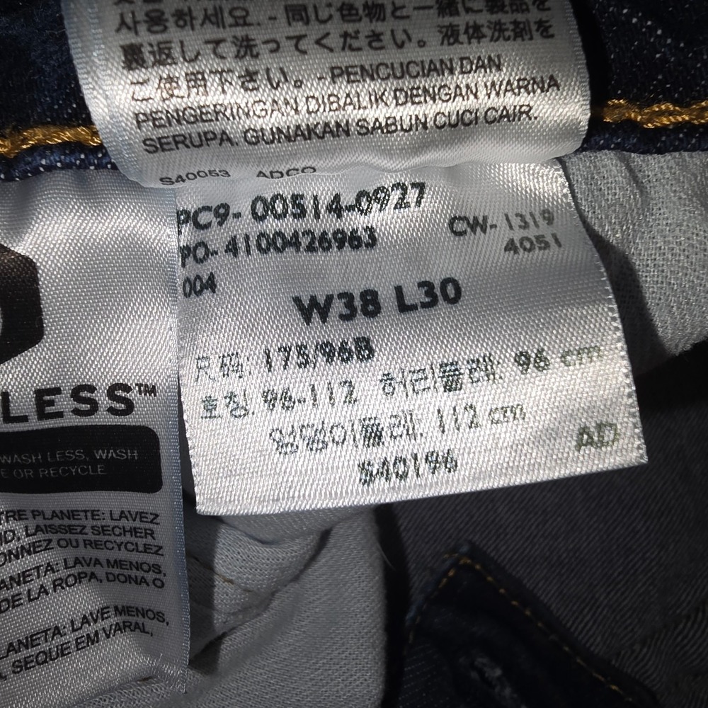 Men's Blue Jeans 38x30 Levi's 514 Regular Fit Straight Leg Blue Levi's Flex - Picture 6 of 8